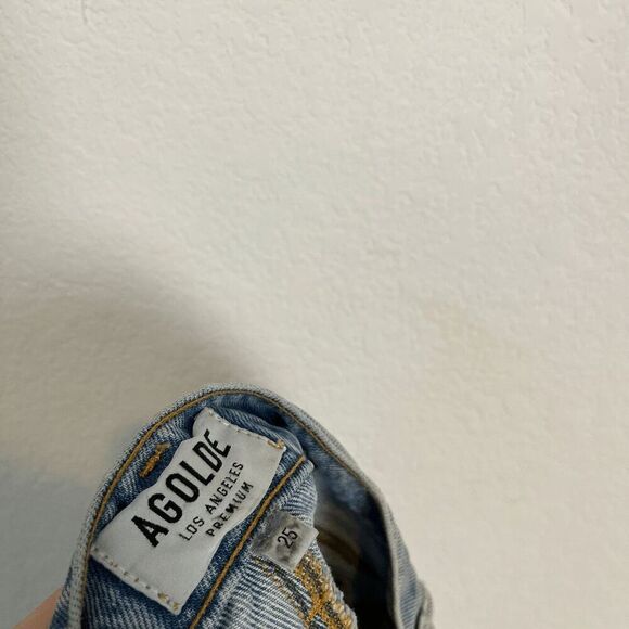 Agolde Swapmeet Blue Denim Parker Vintage Cut-Off Jean Shorts Women's Size 25 - Picture 6 of 6